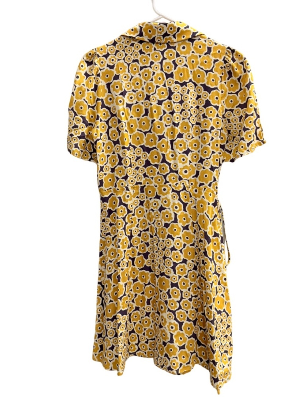 Anthropologie Corey Lynn Calter Floral Wrap Mini Dress Yellow Purple Size XS - Picture 4 of 10